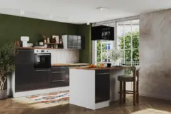 K&uuml;chenblock Gabriel mit Ger&auml;ten ca. 150 cm Grau