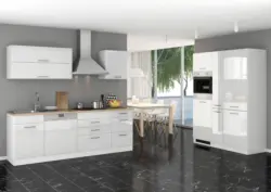 K&uuml;chenblock Mailand inkl. E-Ger&auml;te Wei&szlig; Hochglanz