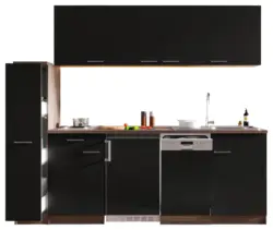 K&uuml;chenblock Oliver mit Ger&auml;ten ca. 225 cm Schwarz