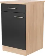 m&ouml;max K&uuml;chenunterschrank Merle Schwarz/Eichefarben