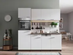 K&uuml;chenblock Oliver mit Ger&auml;ten ca. 205 cm Wei&szlig;