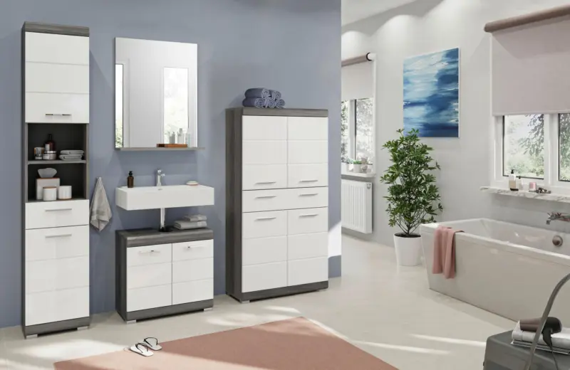 Badezimmer Scout 4-tlg. ca. 171 cm Anthrazit/Wei&szlig;