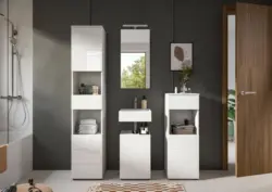 Badezimmer Vira 4-tlg. mit LED ca. 114 cm Wei&szlig;