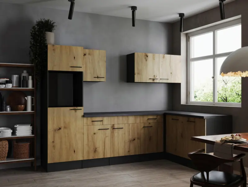 Eckk&uuml;che Oliver o. Ger&auml;te ca. 280x172cm Grau/Eiche