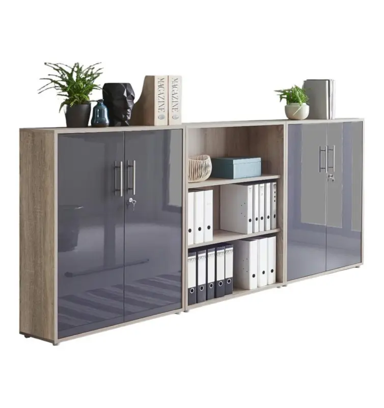 Aktenschrank Office Edition Sw Set 9 Eiche/Anthrazit