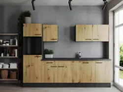 K&uuml;chenleerblock Oliver o. Ger&auml;te Eiche/Grau