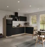 m&ouml;max Eckk&uuml;che Capri Schwarz/Eichefarben