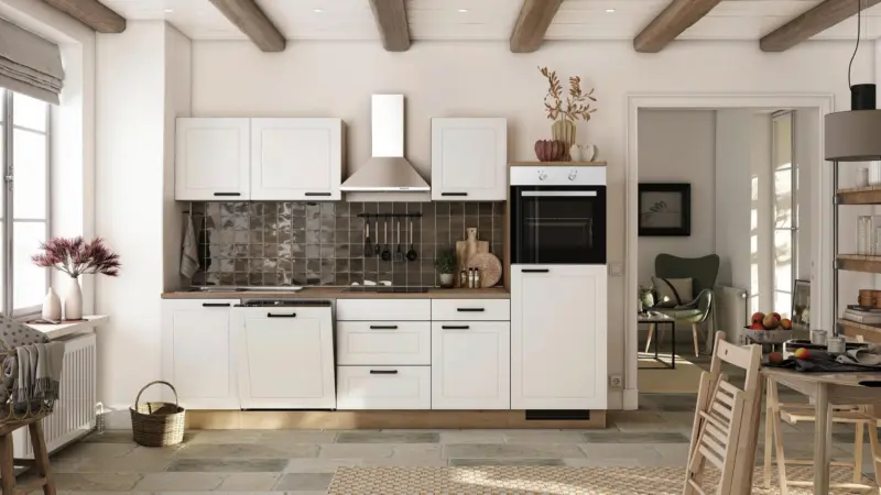 K&uuml;chenblock Julia Wei&szlig;/Eichefarben