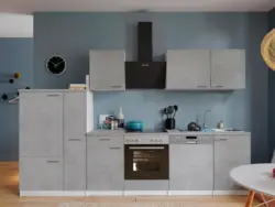 K&uuml;chenblock Malia m. Ger&auml;ten Grau/Wei&szlig;