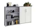 m&ouml;max Aktenschrank Office Edition Sw Set 1 niedrig Grau/Wei&szlig;