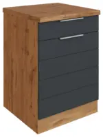 m&ouml;max K&uuml;chenunterschrank Florenz ca. 60 cm Grau/Eiche