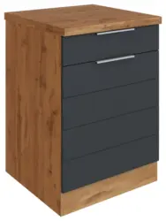 K&uuml;chenunterschrank Florenz ca. 60 cm Grau/Eiche