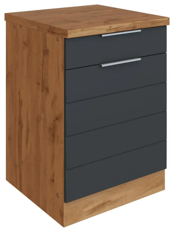 K&uuml;chenunterschrank Florenz ca. 60 cm Grau/Eiche