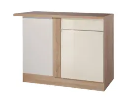 Eckunterschrank in Creme/Eiche 'Cardiff'