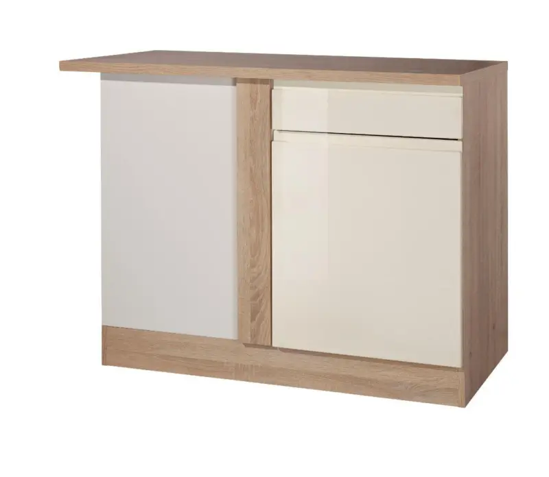Eckunterschrank in Creme/Eiche 'Cardiff'
