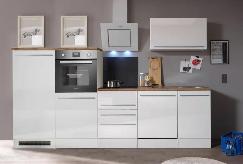 K&uuml;chenblock Gabriel ohne Ger&auml;te Wei&szlig; B: ca. 290 cm