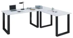 Eckschreibtisch Lona Schwarz/Wei&szlig;