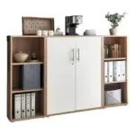 M&ouml;belix Aktenschrank Office Edition Sw Set 2 niedrig Wei&szlig;/Eiche
