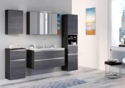 Badezimmer Arezzo Silber/Eichefarbe