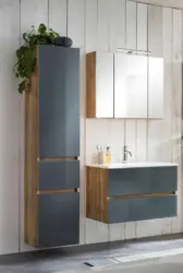 Badezimmer Helsinki Grau/Eichefarben