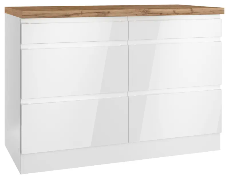 K&uuml;chenunterschrank Monza ca. 120x86 cm Wei&szlig;/Eiche