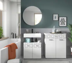 Badezimmer Prisma 3-tlg. ca. 130 cm Wei&szlig;