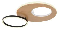 LED-Deckenleuchte Forsi Schwarz/Wei&szlig;/Dunkelbraun Deckenlampe