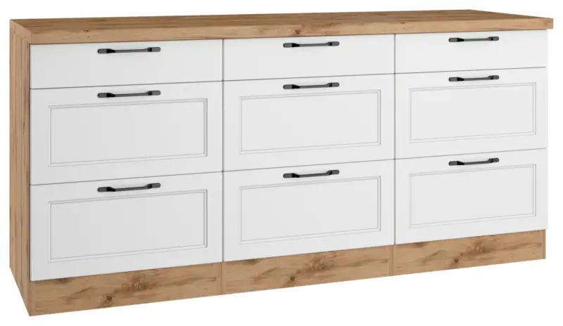 K&uuml;chenunterschrank Meran ca. 180x86 cm Wei&szlig;/Eiche