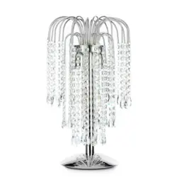 Kristall-Tischleuchte Pioggia Chromfarben max. 6 Watt