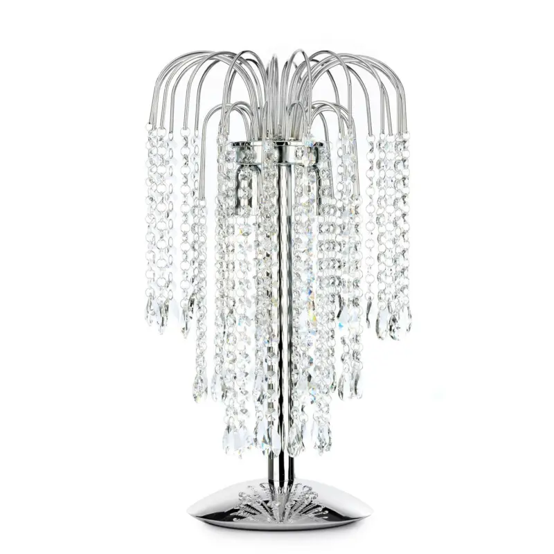 Kristall-Tischleuchte Pioggia Chromfarben max. 6 Watt