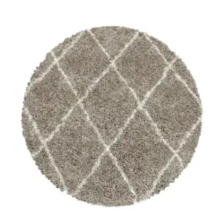Hochflorteppich Alvor Beige &Oslash; ca. 80cm