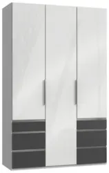 Dreht&uuml;renschrank Level 36D ca. 150 cm Graphitfarben/Wei&szlig;