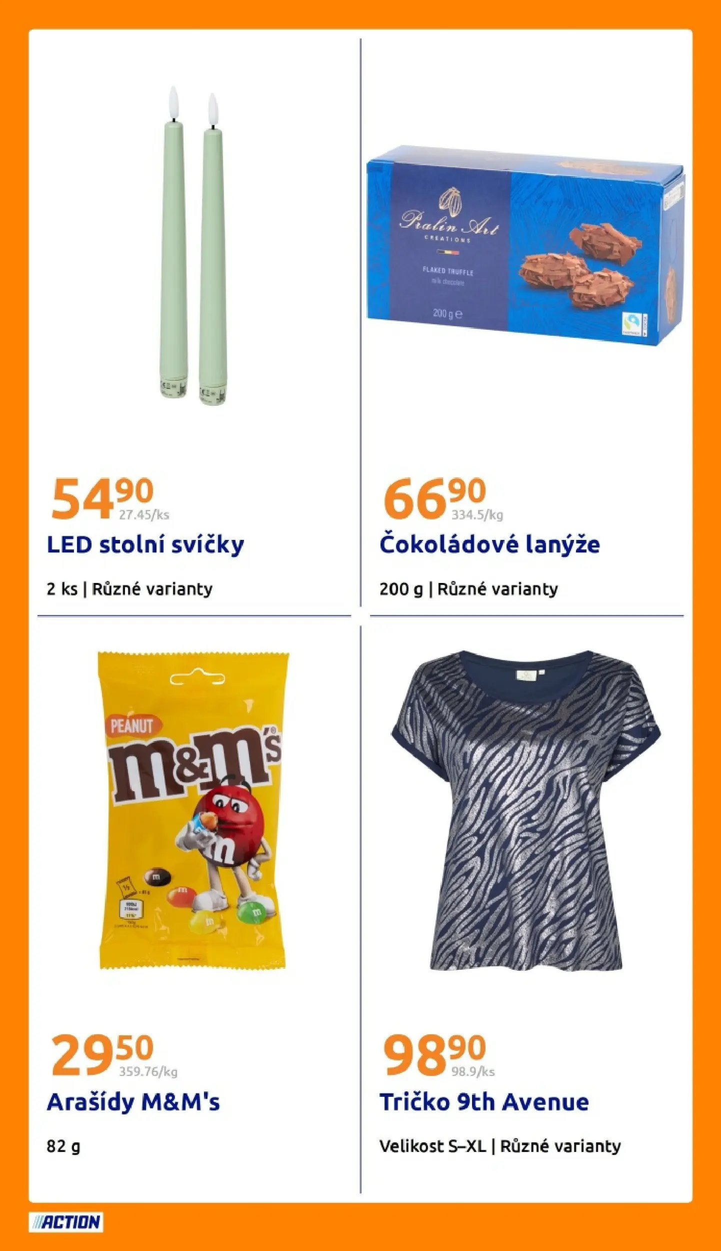 Action leták od 15.04.2026 - Akční leták online | Strana: 20 | Produkty: Tričko, Arašídy, Svíčky, LED