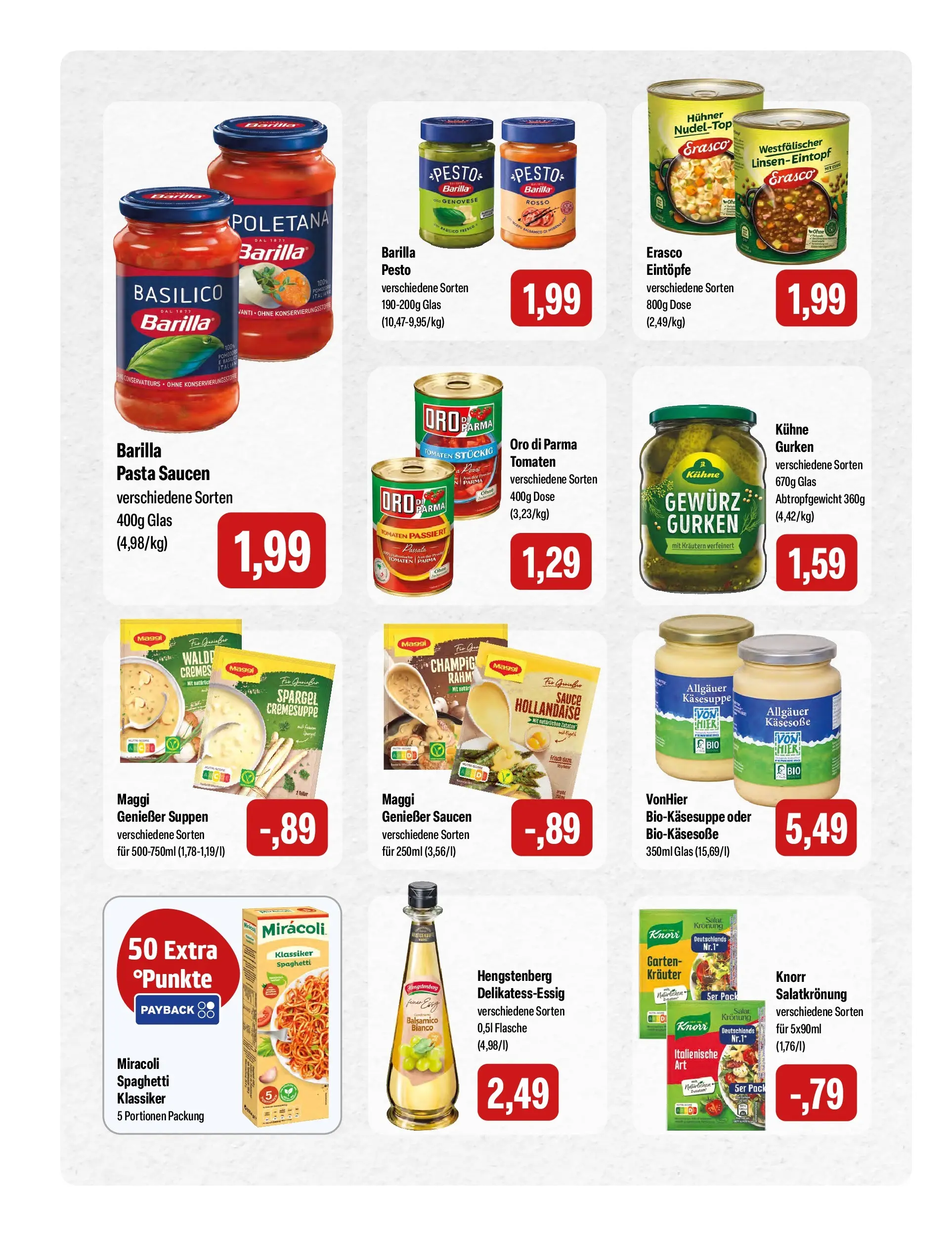 Feneberg Aktuelle Angebote (ab 22.04.2026) zum Blättern | Seite: 12 | Produkte: Barilla, Balsamico, Pane, Knorr