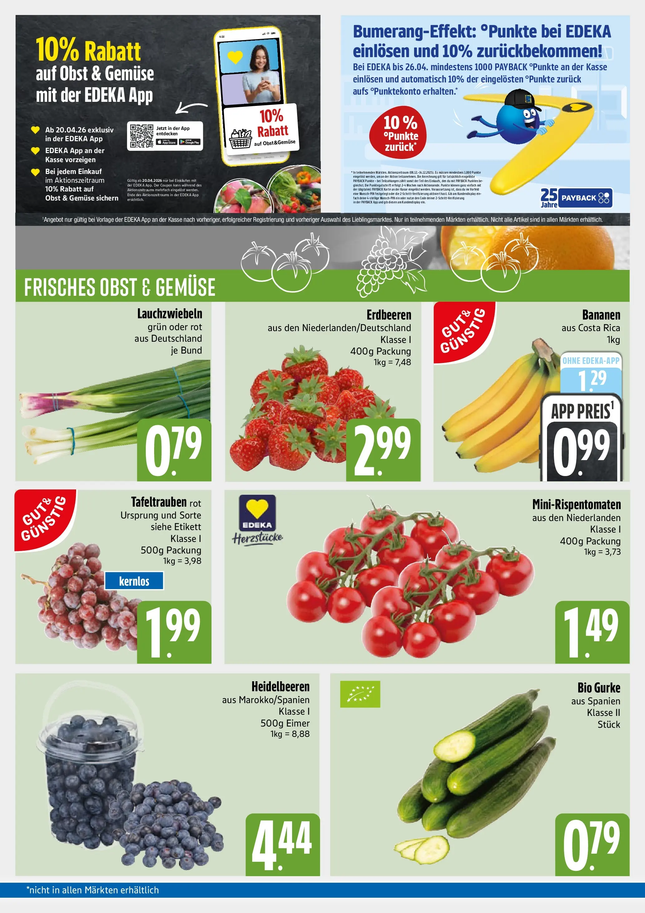 Angebote (ab 20.04.2026) » Angebote Online | Seite: 3 | Produkte: Bananen, Heidelbeeren, Gemüse, Obst