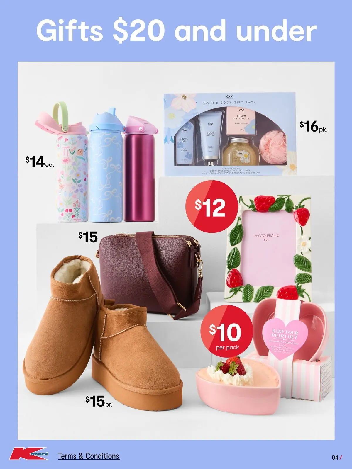 ﻿Kmart catalogue valid from 15/04/2026 > Online Australia | Page: 4 | Products: Shower, Photo frame, Shower gel, Body lotion