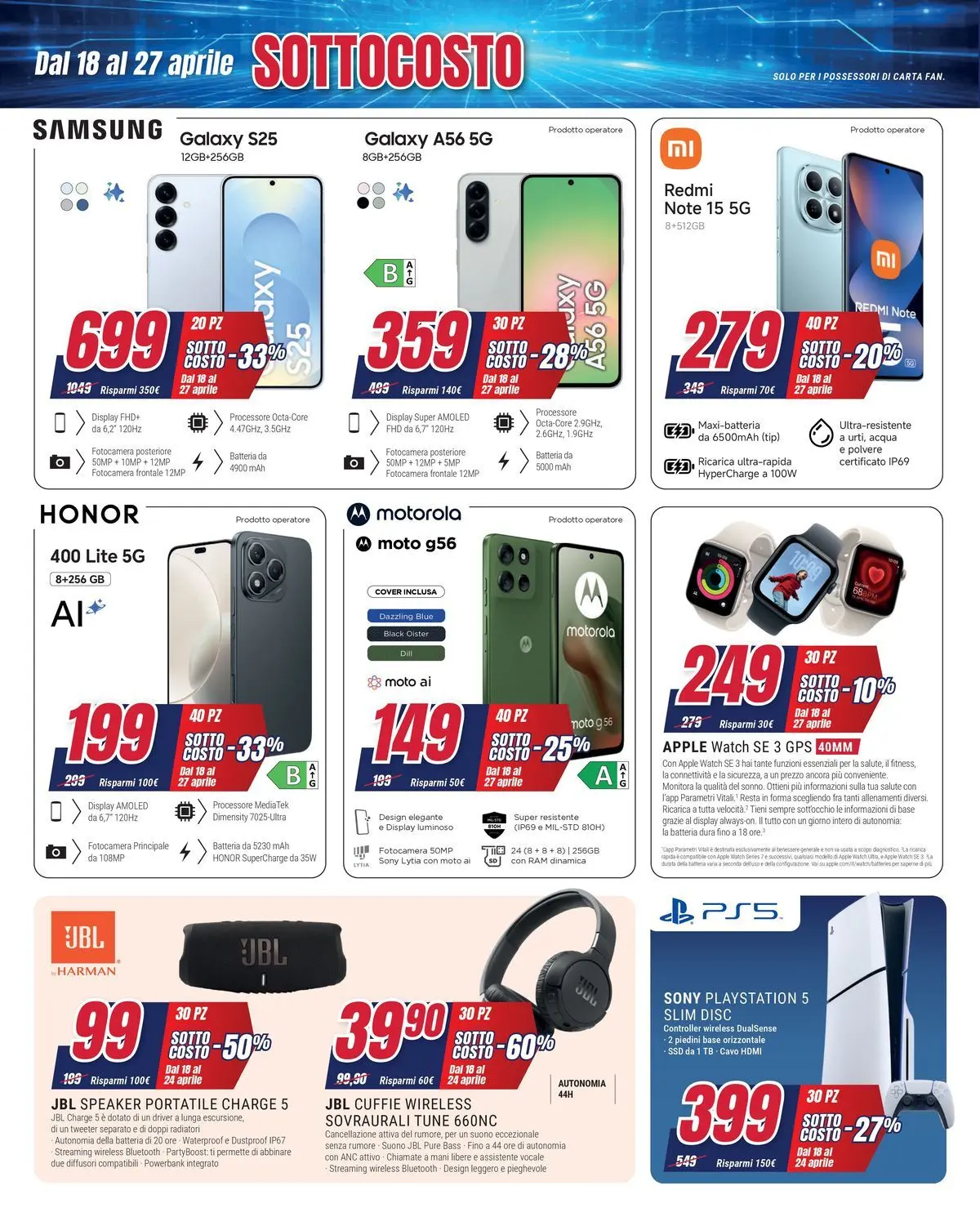 ﻿Trony volantino dal ﻿17/04/2026﻿ > ﻿Anteprima | Pagina: 4 | Prodotti: Acqua, Fotocamera, Apple Watch, Batteria