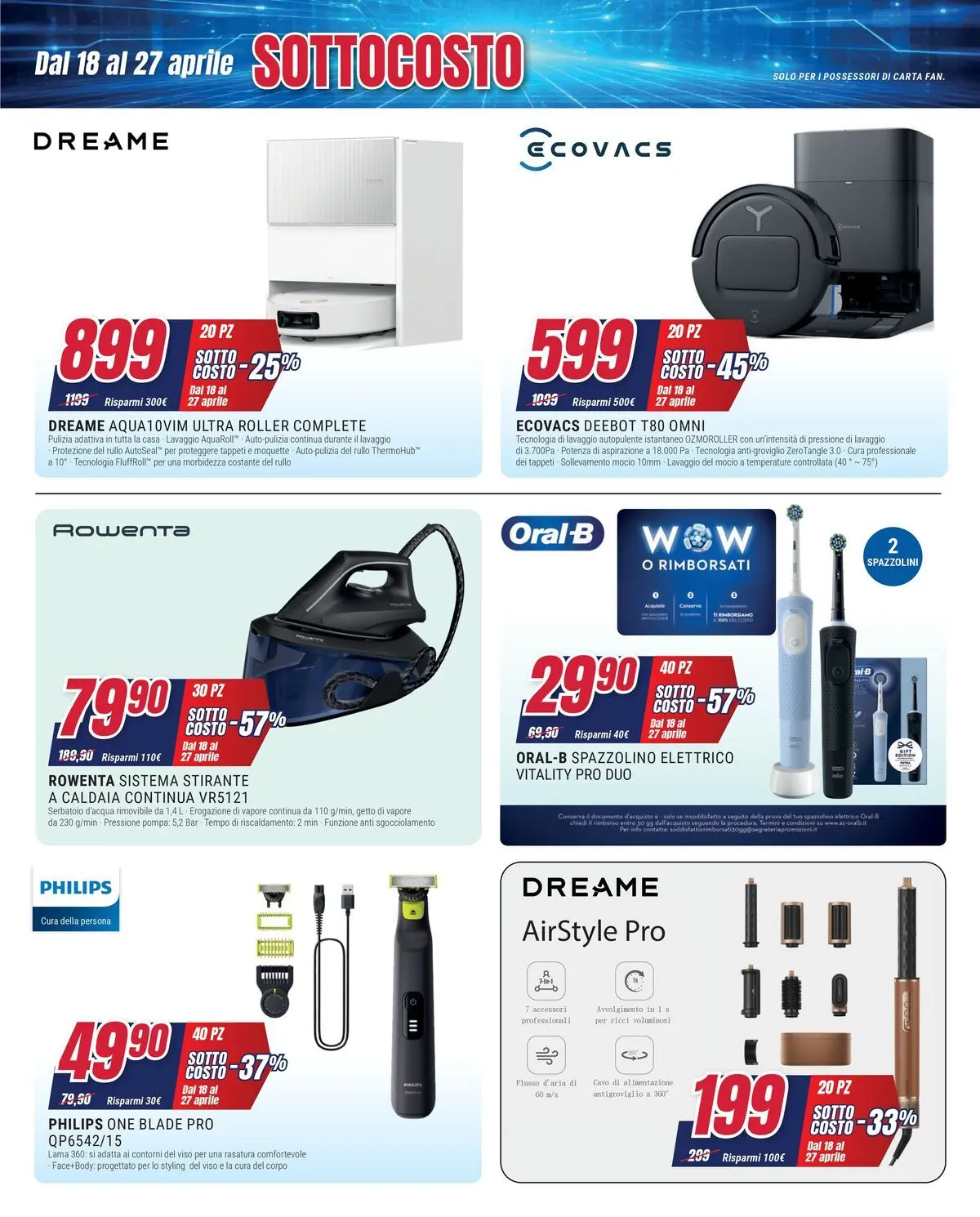 ﻿Trony volantino dal ﻿17/04/2026﻿ > ﻿Anteprima | Pagina: 7 | Prodotti: Rullo, Spazzolino, Caldaia, Spazzolino elettrico