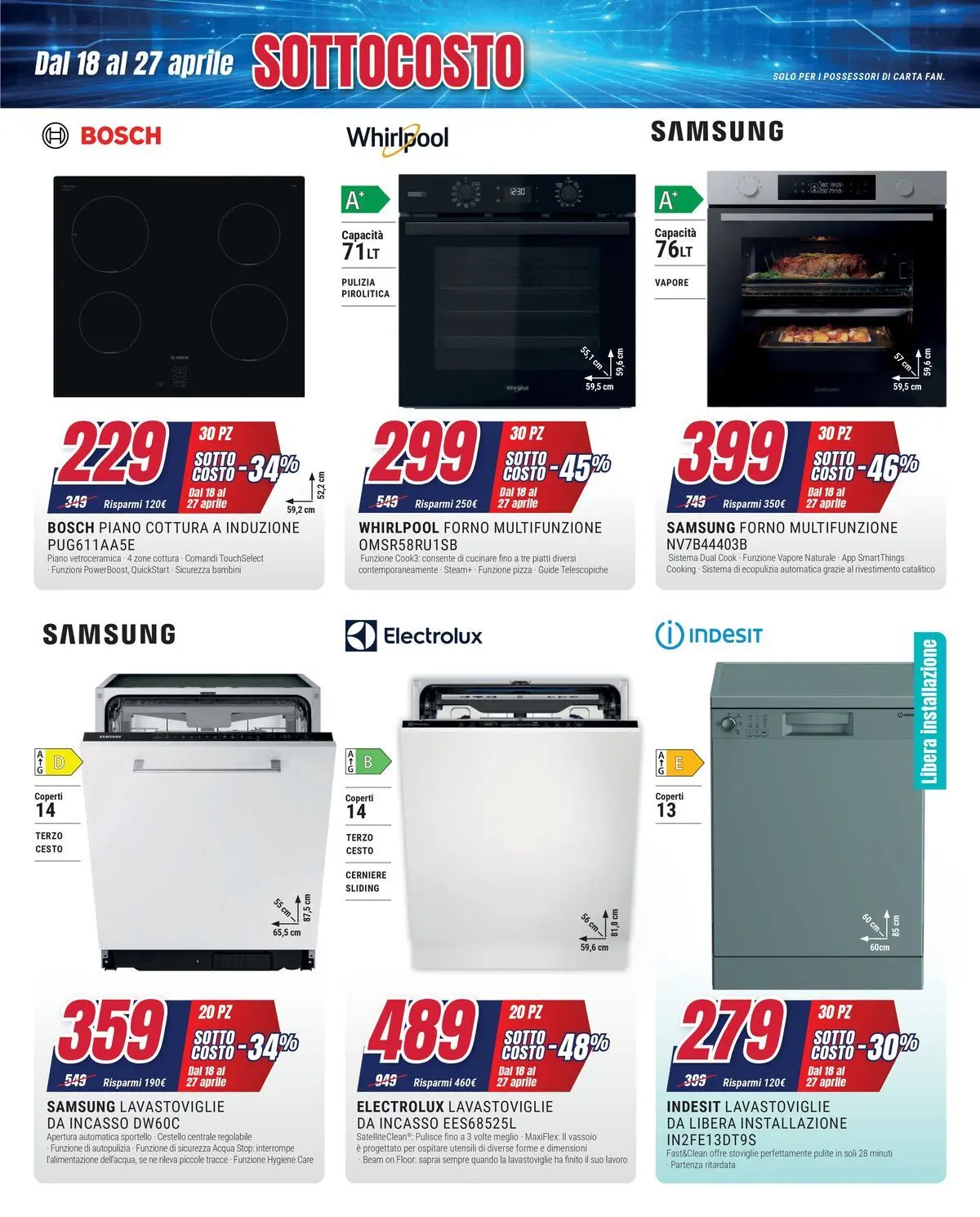 ﻿Trony volantino dal ﻿17/04/2026﻿ > ﻿Anteprima | Pagina: 9 | Prodotti: Pizza, Lavastoviglie da incasso, Acqua, Forno