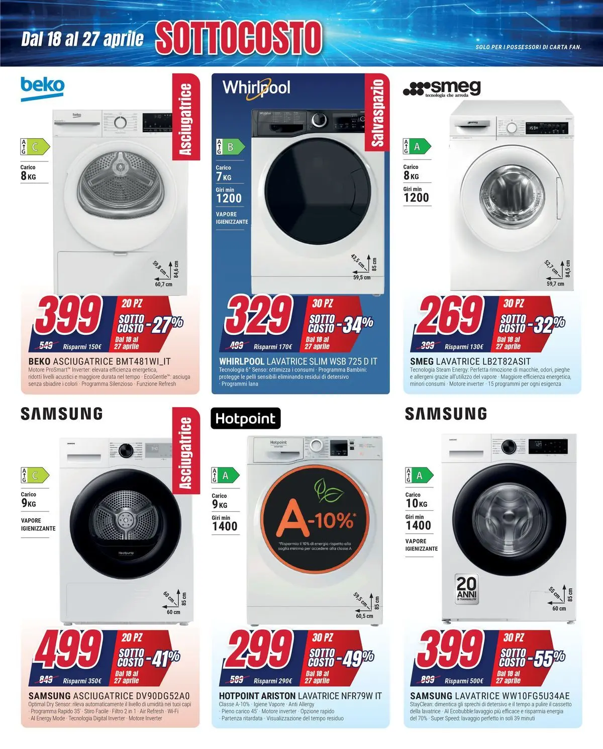﻿Trony volantino dal ﻿17/04/2026﻿ > ﻿Anteprima | Pagina: 11 | Prodotti: Lavatrice, Asciugatrice, Samsung