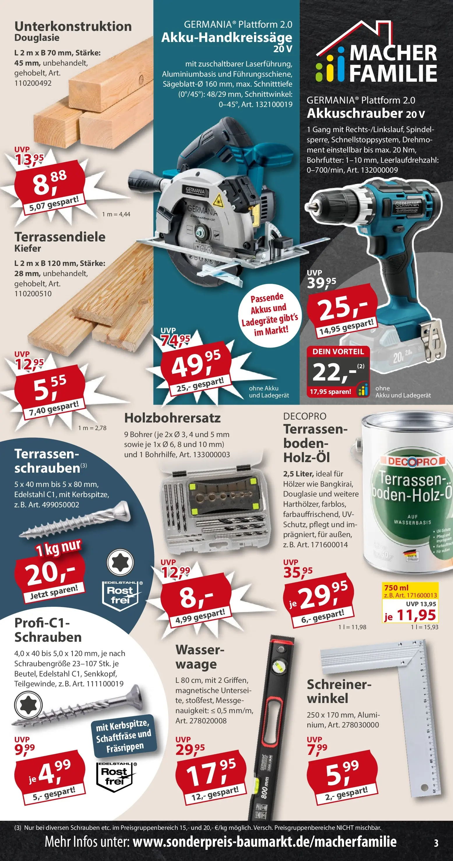 Sonderpreis Baumarkt Aktuelle Angebote (ab 18.04.2026) zum Blättern | Seite: 3 | Produkte: Akkuschrauber, Wasser, Ladegerät