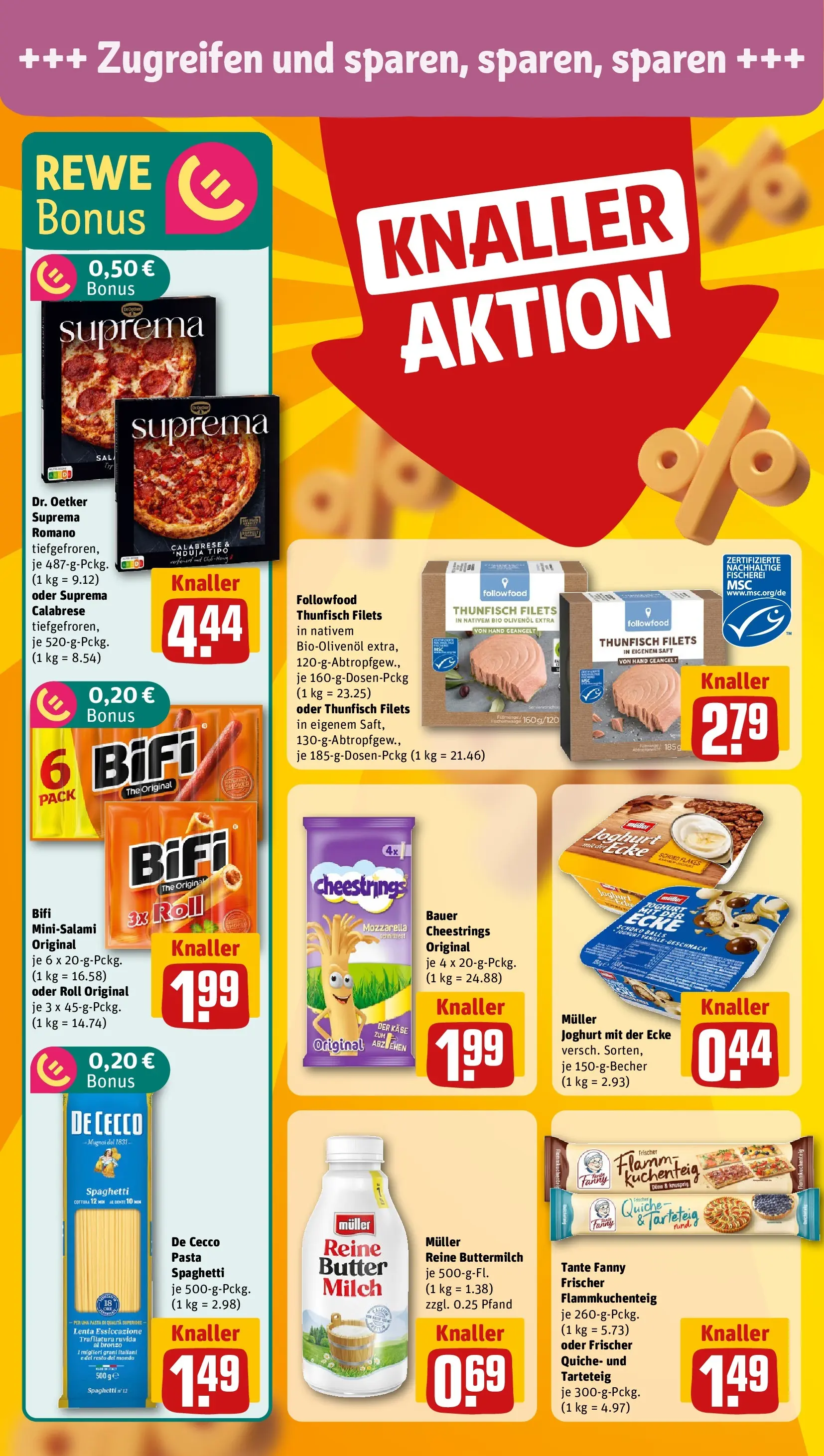 REWE Prospekt ab 20.04.2026 zum Blättern » Angebote | Seite: 4 | Produkte: Butter, Mozzarella, Bifi, Pizza