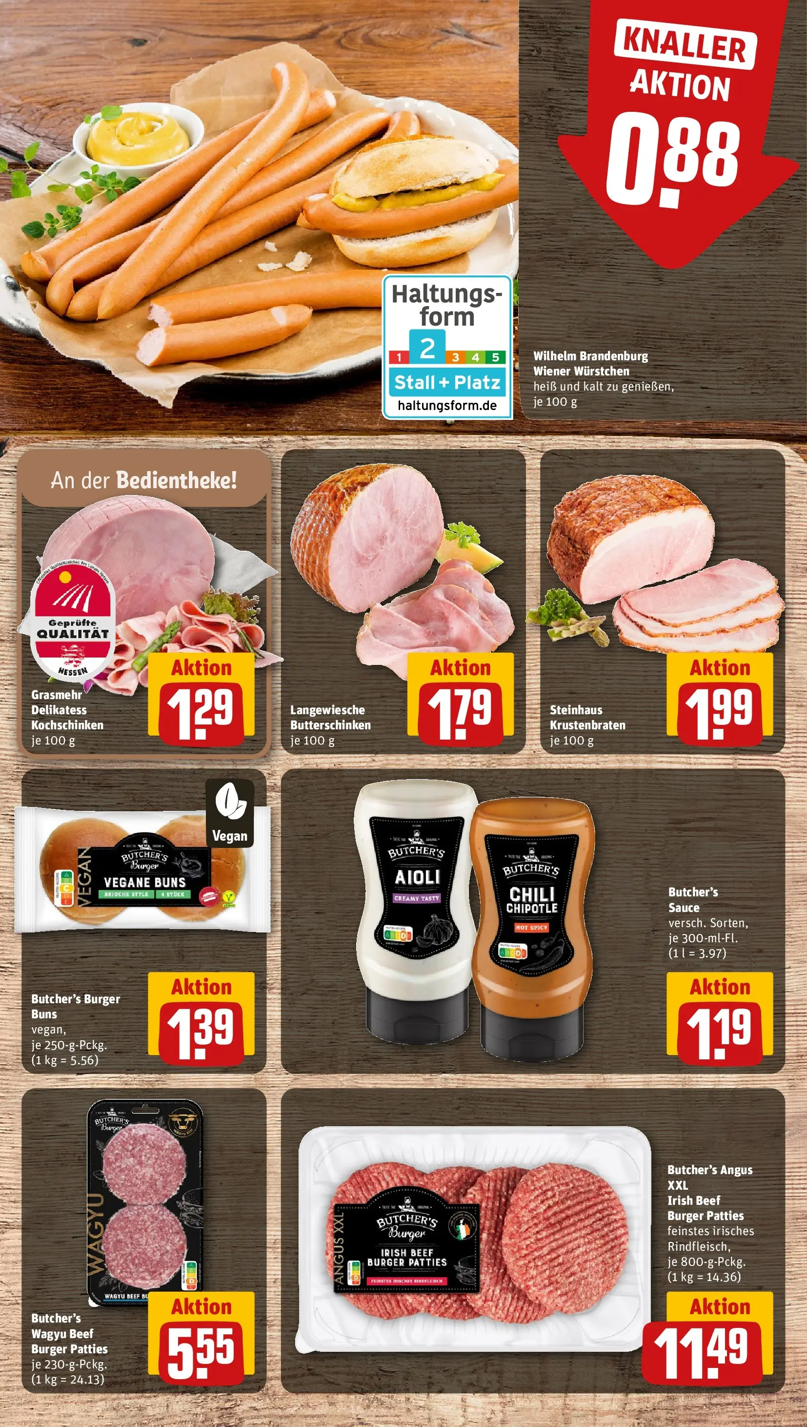 REWE Prospekt ab 20.04.2026 zum Blättern » Angebote | Seite: 10 | Produkte: Wiener wurstchen, Burger, Krustenbraten, Chili
