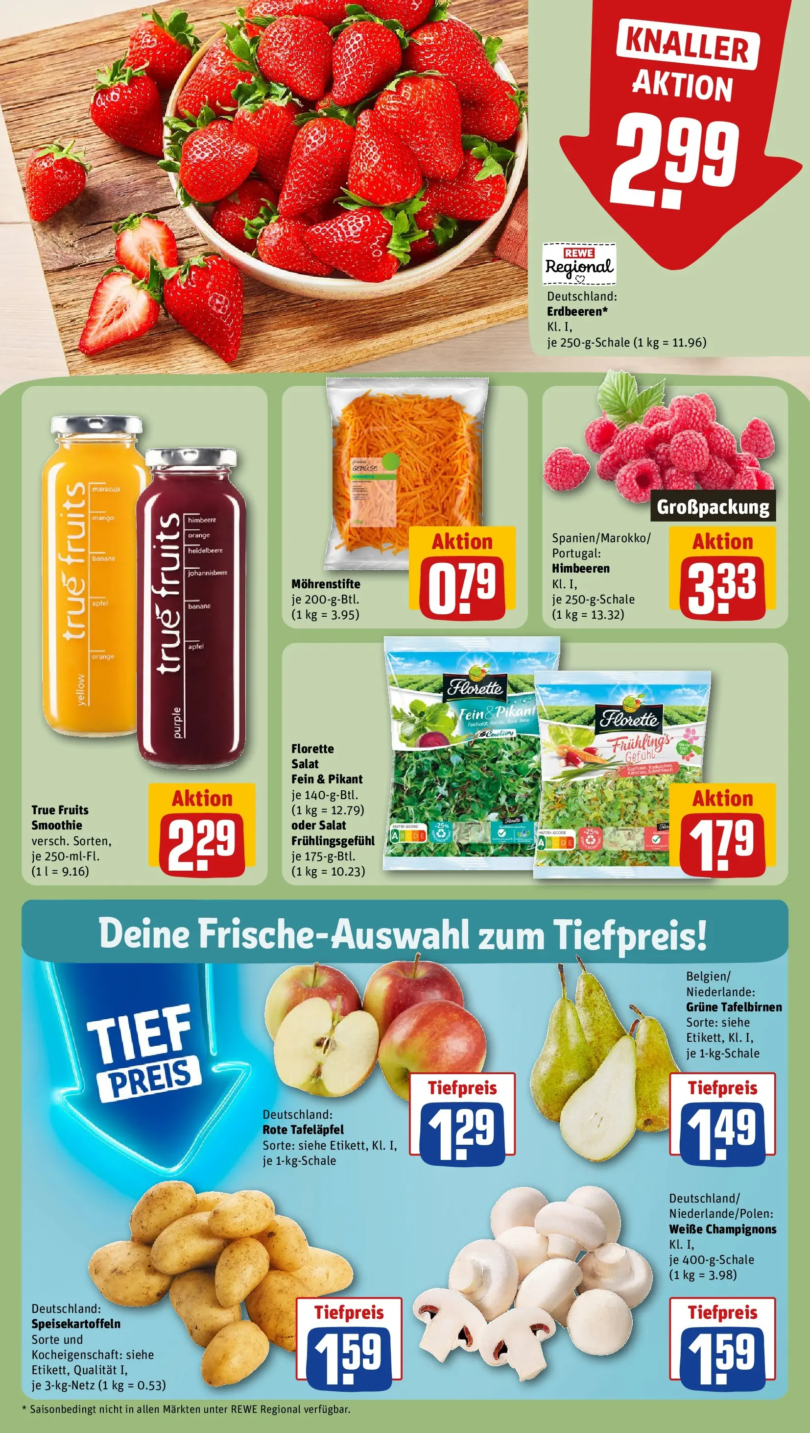 REWE Prospekt ab 20.04.2026 zum Blättern » Angebote | Seite: 8 | Produkte: Himbeeren, Mango, Himbeere, Salat