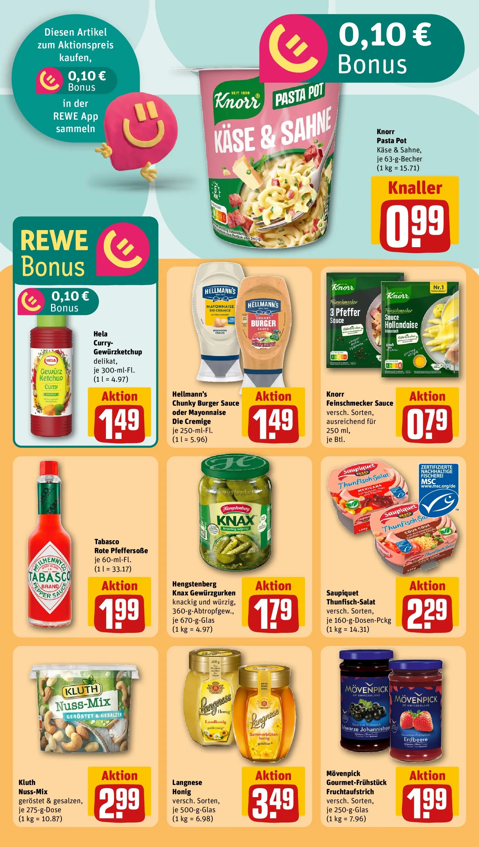 REWE Prospekt ab 20.04.2026 zum Blättern » Angebote | Seite: 20 | Produkte: Burger, Pfeffer, Pasta, Ketchup