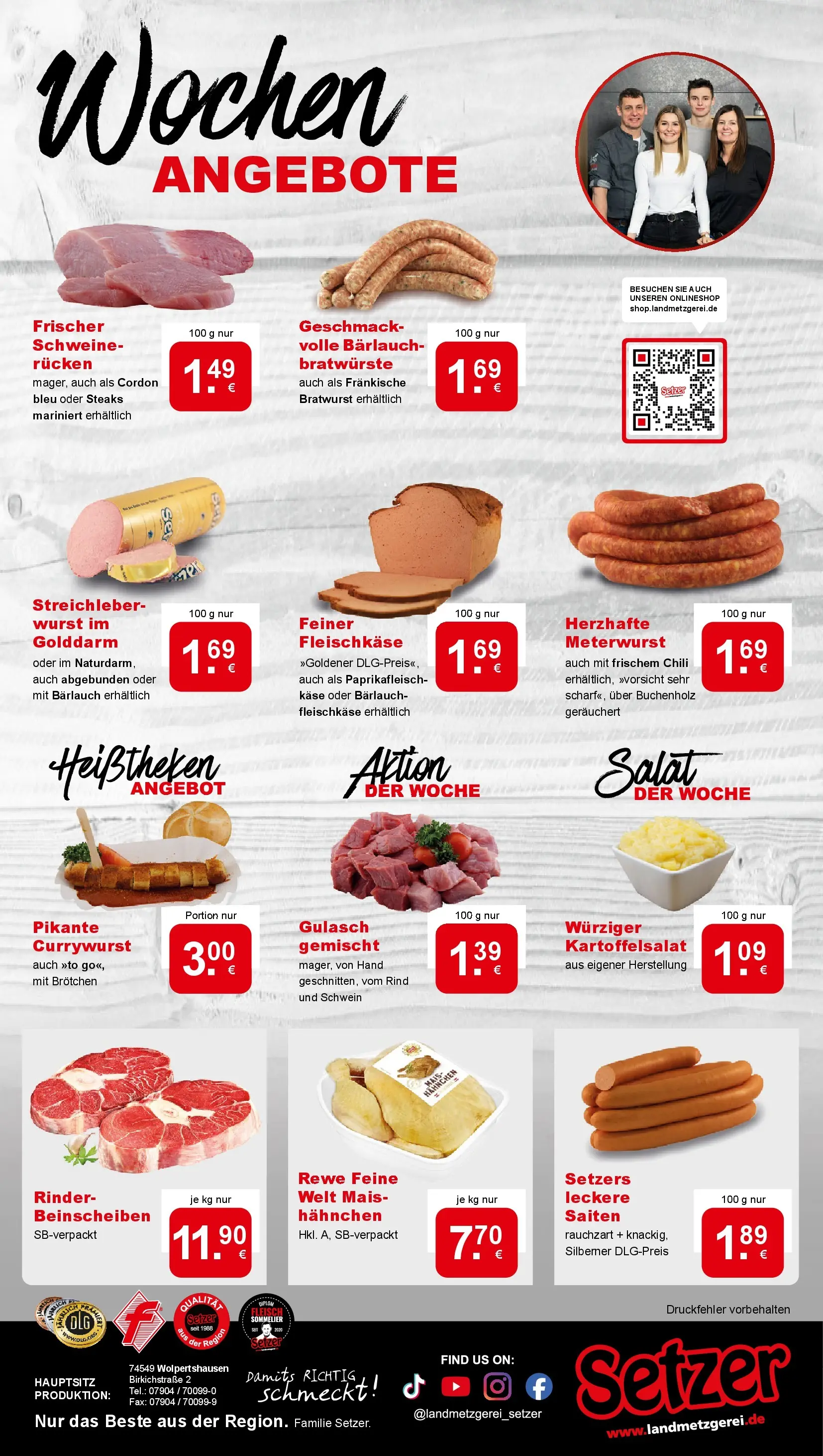REWE Prospekt ab 20.04.2026 zum Blättern » Angebote | Seite: 12 | Produkte: Hahnchen, Bratwurst, Wurst, Salat