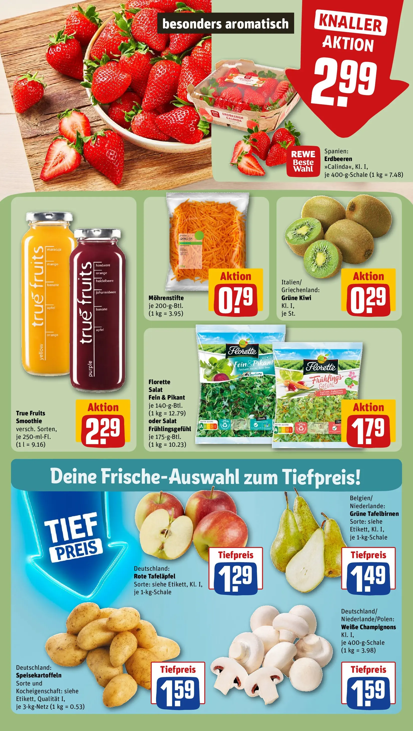 REWE Prospekt ab 20.04.2026 zum Blättern » Angebote | Seite: 8 | Produkte: Äpfel, Mango, Himbeere, Erdbeeren