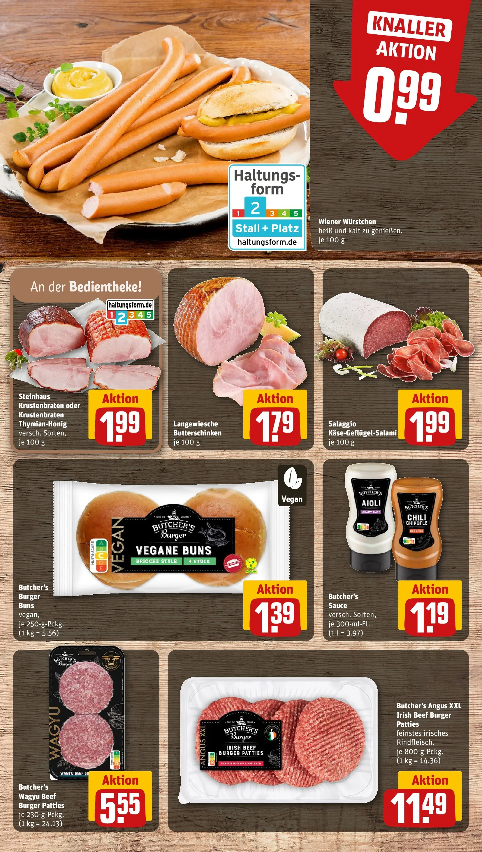 REWE Prospekt ab 20.04.2026 zum Blättern » Angebote | Seite: 10 | Produkte: Burger, Krustenbraten, Chili, Salami