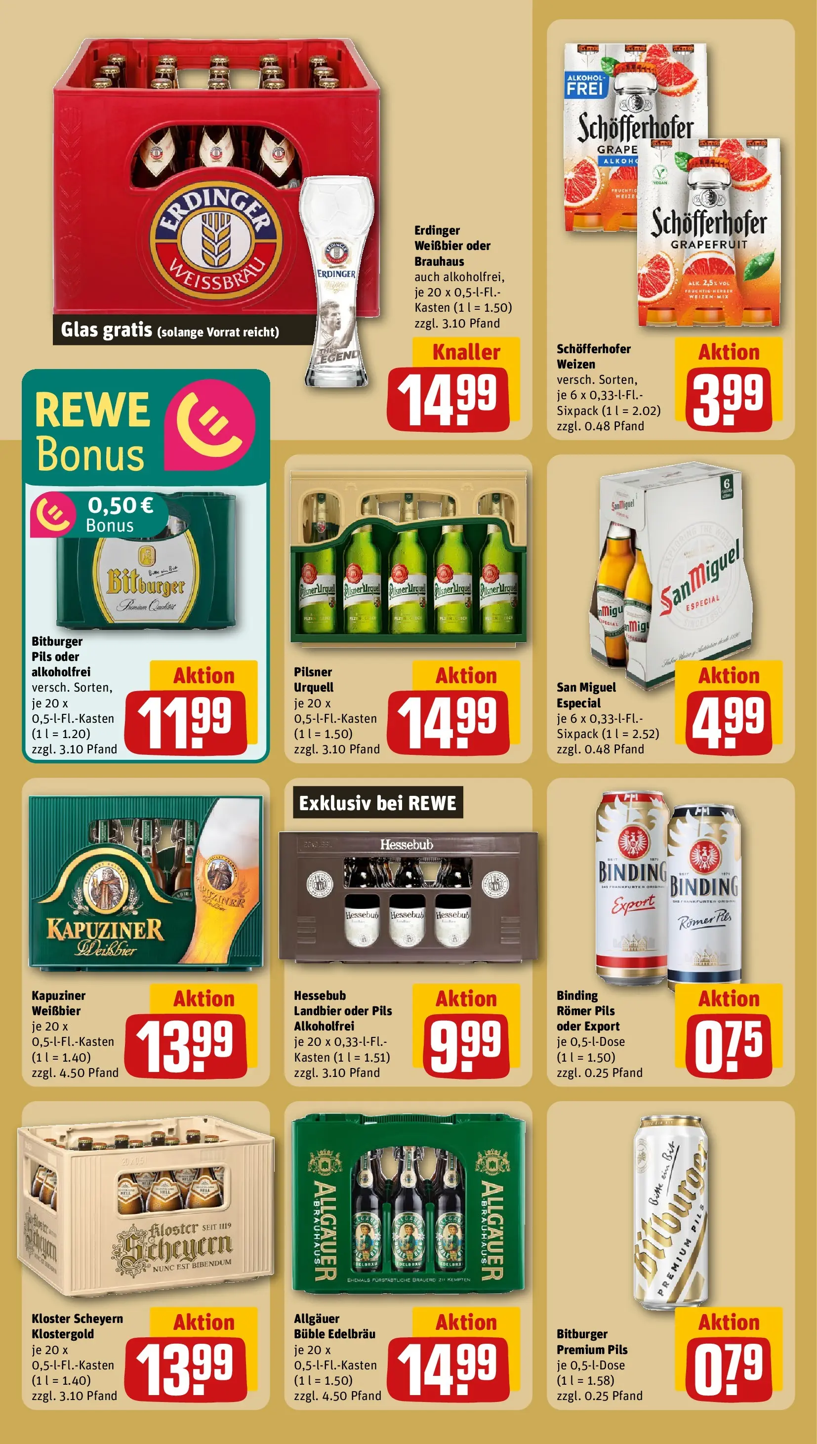 REWE Prospekt ab 20.04.2026 zum Blättern » Angebote | Seite: 21 | Produkte: Weißbier, Pils, Grapefruit, Pilsner urquell
