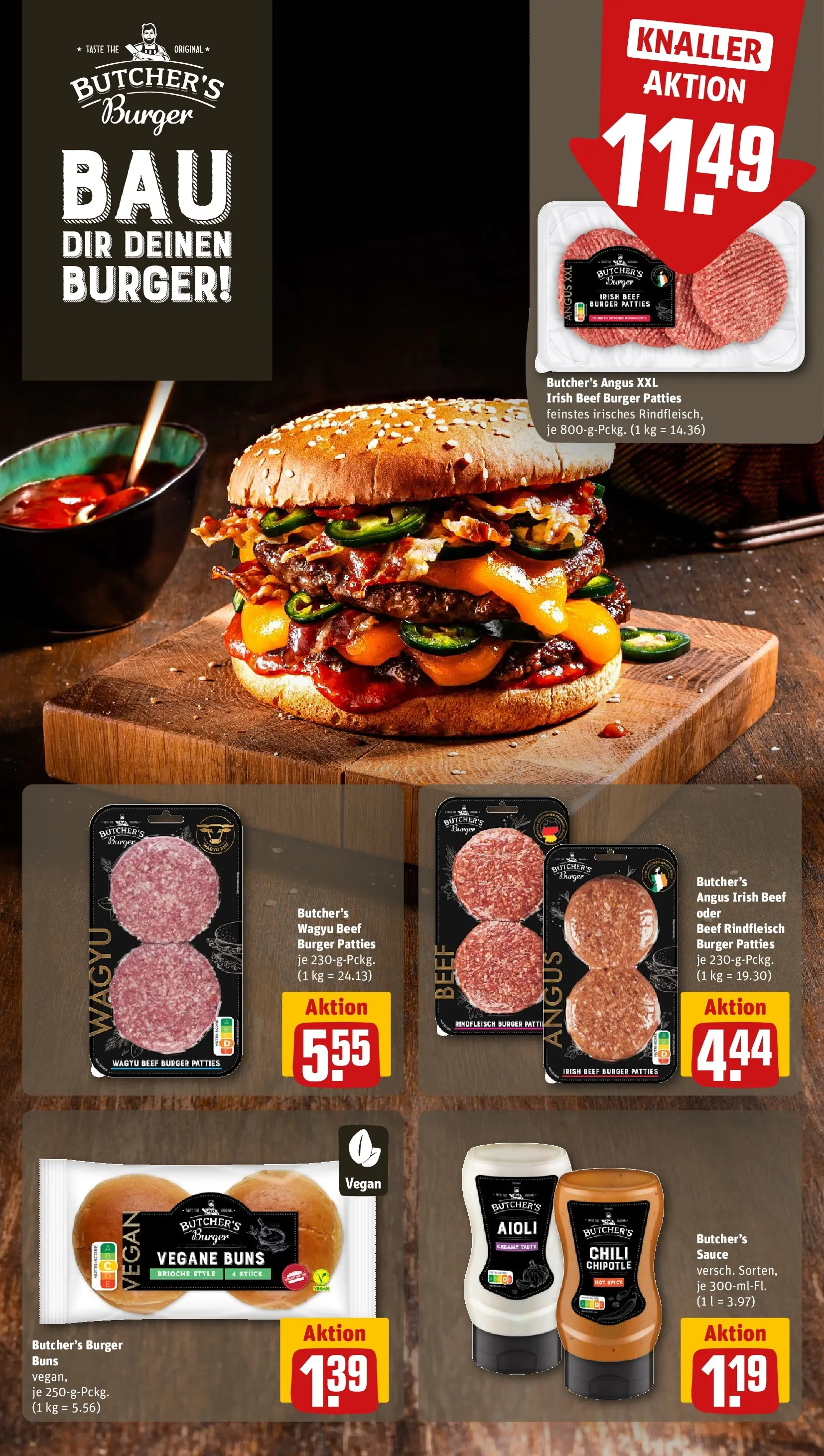 REWE Prospekt ab 20.04.2026 zum Blättern » Angebote | Seite: 14 | Produkte: Burger, Chili, Rindfleisch